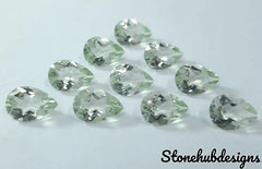 4X6MM, 5X7MM, 6X8MM, 7X10MM AAA Green Amethyst Pear cut faceted stone, 100% Natural Green Amethyst Pear cut faceted loose gemstone