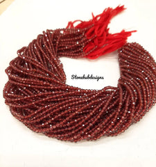 3-3.50MM Natural Mozambique Garnet Faceted Rondelle Beads, AAA Quality Garnet Faceted Beads For Jewelry Making