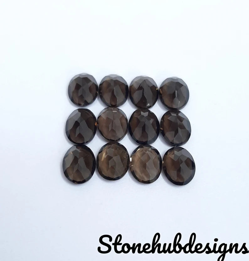 6x8MM, 7x9MM, 8x10MM Natural Smoky Quartz Faceted Oval Cut Gemstone, AAA Smoky quartz Oval cut for jewelry making stone
