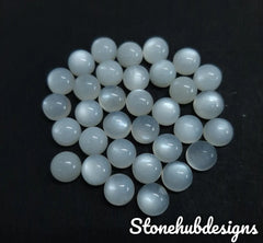 4MM, 5MM, 6MM, 7MM, 8MM, 9MM, 10MM Natural White Moonstone Round Cabochon Gemstone, AAA Moonstone Smooth Round Gemstone For Jewelry