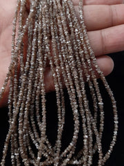 Natural Brown Diamond Uncut Rough Raw Beads | Faceted Diamond Rough 16" Full Strand Beads, Diamonds for Jewelry Making | wholesale beads.