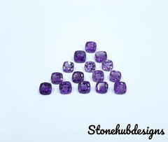 Natural Amethyst Faceted Cushion Cut Gemstone, AAA Purple Amethyst faceted Cushion Cut Calibrated loose gemstones For Jewelry