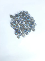 6MM, 7MM, 8MM Natural Labradorite Round Cabochon Gemstone, AAA Blue Flashy Labradorite Smooth Round Loose Stone Cabs Stone For Jewelry
