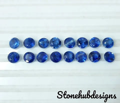 Natural Kyanite Faceted Round Cut Gemstone, AAA Blue Kyanite Faceted Round loose Calibrated Cut Gemstone For Jewelry