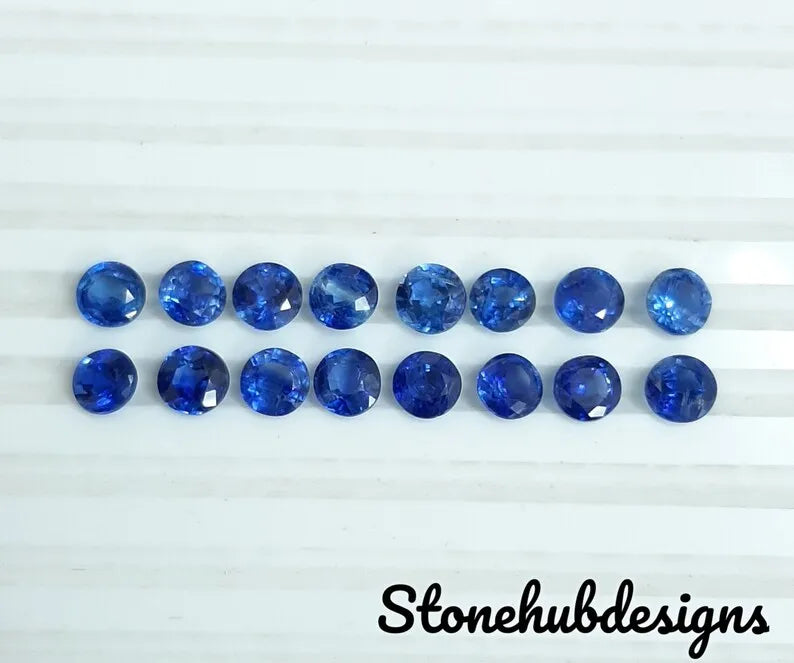 Natural Kyanite Faceted Round Cut Gemstone, AAA Blue Kyanite Faceted Round loose Calibrated Cut Gemstone For Jewelry