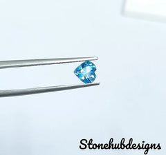 3MM, 4MM, 5MM, 6MM, 7MM Natural Swiss Topaz Faceted Heart Shape Loose Gemstones, AAA Swiss Blue Topaz Cut Heart For Topaz Jewelry