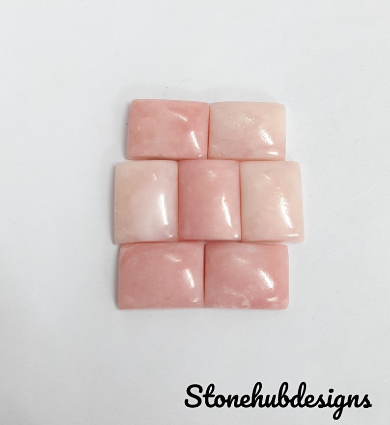 Natural Pink Opal Smooth Octagon Cabochon Gemstone, Opal Octagon Shape Smooth Polished Gemstones Lot For Earring Ring And Jewelry