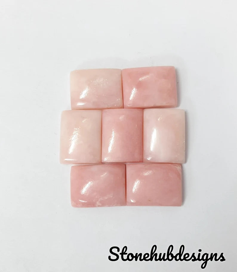 Natural Pink Opal Smooth Octagon Cabochon Gemstone, Opal Octagon Shape Smooth Polished Gemstones Lot For Earring Ring And Jewelry