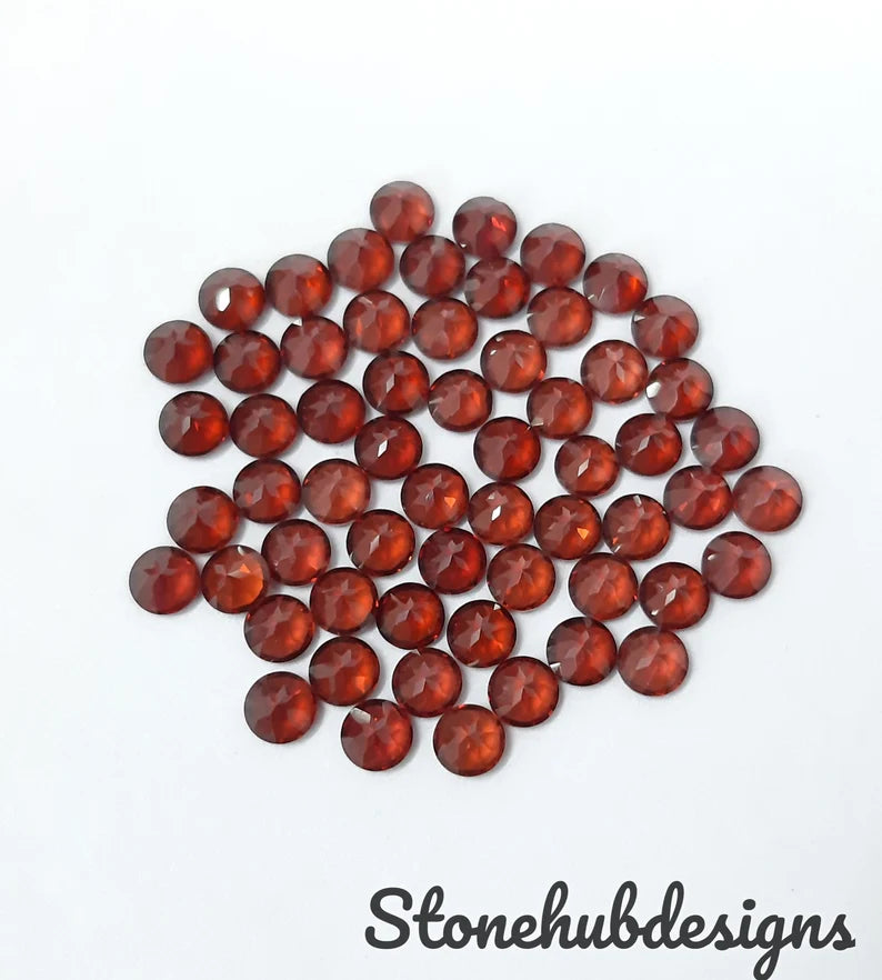 3MM, 4MM, 5MM, 6MM Natural Garnet Faceted Round Cut Loose Gemstone, AAA Mozambique Garnet faceted round loose cut for jewelry