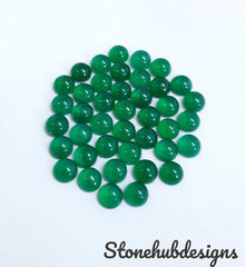 3MM, 4MM, 5MM, 6MM Natural GREEN ONYX Round Cabochon gemstone, AAA Green Onyx Smooth Round flat back Cabochon For Jewelry Making