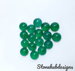 Natural Green Onyx Round Cabochon Gemstone, AAA Quality Green Onyx Smooth Round flat back Cabochon For Jewelry