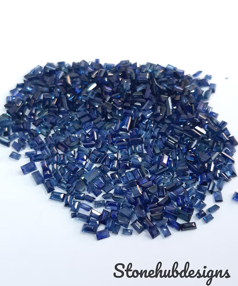 2x3.5MM, 2x4MM, 2.5x4.5MM, 2.5x5MM Natural Blue Sapphire faceted Baguette Gemstone, AAA Blue Sapphire Faceted baguette Precious For Jewelry