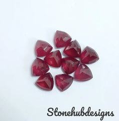 7MM, 8MM, 9MM, 10MM RUBY Faceted Trillion Cut Loose Gemstone, AAA GF Ruby Faceted Trillion Cut Loose Gemstone For Jewelry