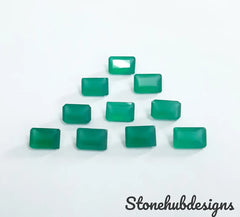 4X6MM, 5X7MM, 6X8MM, 7X9MM Natural Green Onyx faceted Octagon Cut Gemstone, AAA Quality GREEN ONYX faceted octagon cut For jewelry making