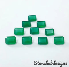 8x10MM, 9x11MM, 10x12MM, 10x14MM Natural Green Onyx faceted Octagon Cut Gemstone, AAA Quality GREEN ONYX faceted octagon For jewelry making