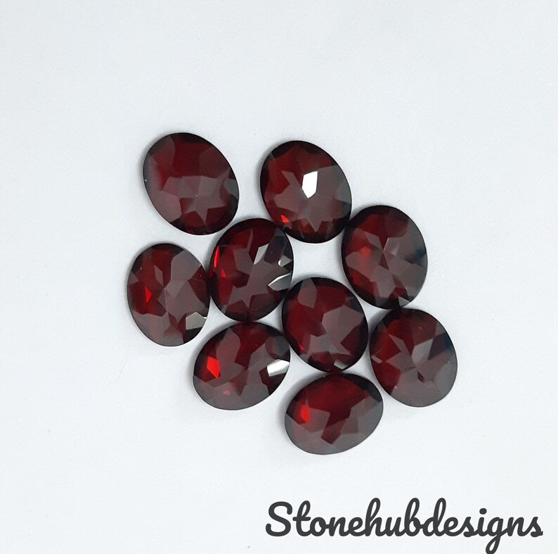 7x9MM, 8x10MM, 9x11MM, 10x12MM Natural Garnet Faceted Oval Cut Gemstone, AAA Red Mozambique Garnet Faceted Oval Loose Gemstone for Jewelry