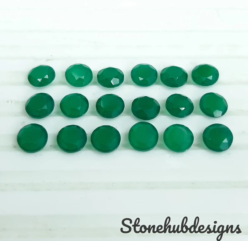 3MM, 3.50MM, 4MM, 4.50MM, 5MM, 6MM Natural GREEN ONYX Faceted Round Cut gemstone, AAA Green Onyx Faceted Round Calibrated Cut For Jewelry