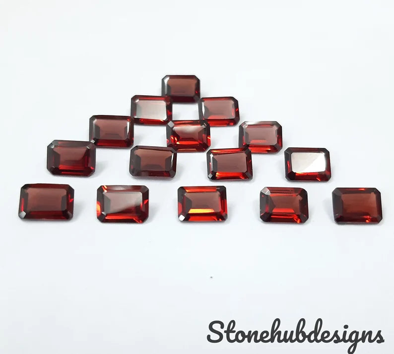 Natural Garnet Faceted Octagon Cut Gemstone, AAA Red Garnet Faceted Octagon Cut loose Stone for Jewelry
