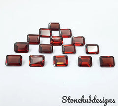 Natural Garnet Faceted Octagon Cut Gemstone, AAA Red Garnet Faceted Octagon Cut loose Stone for Jewelry