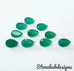 3x5MM, 4x6MM, 5x7MM, 6x8MM Natural Green Onyx faceted Pear Cut Gemstone, AAA GREEN ONYX faceted Pear Loose Calibrated Cut For jewelry