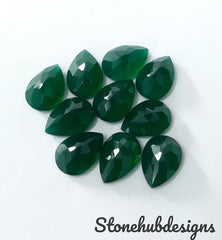 7X9MM, 8X10MM, 9X11MM, 10X12MM Natural Green Onyx faceted Pear Cut Gemstone, AAA GREEN ONYX faceted Pear Loose Calibrated Cut For jewelry