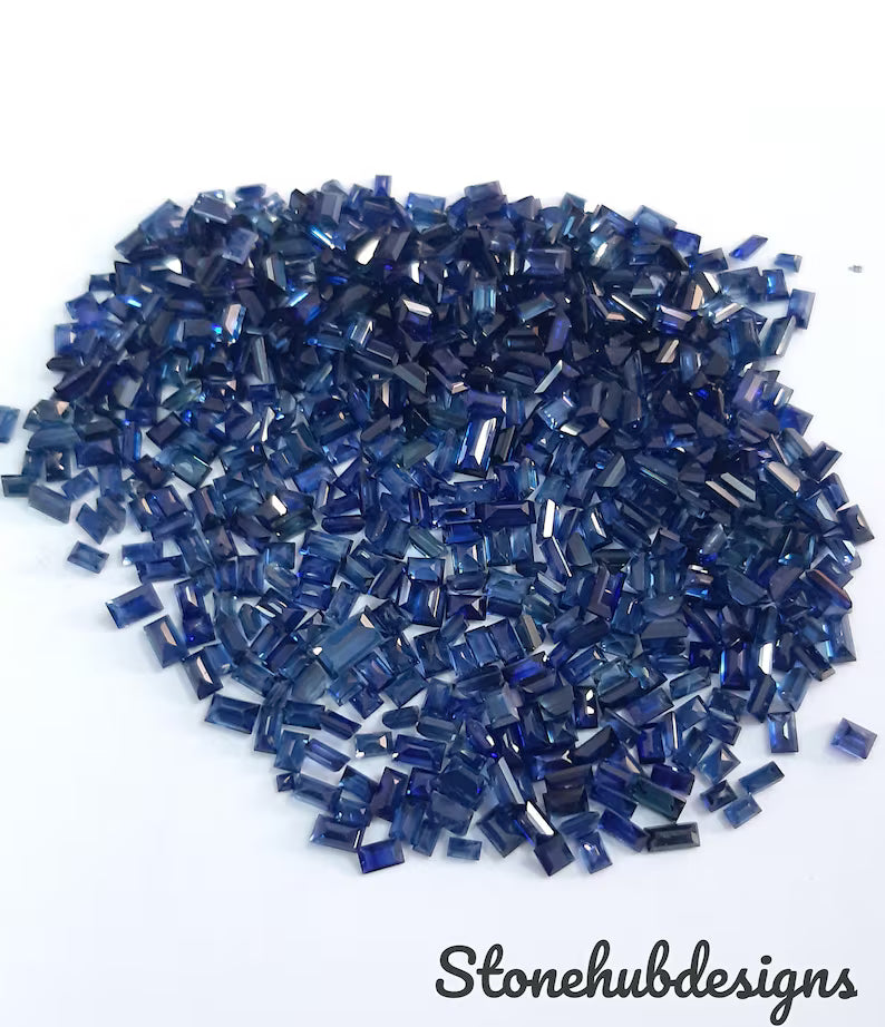 1.5x2.5MM, 1.50x3MM, 2x3MM Natural Blue Sapphire faceted Baguette Cut Loose Stone, AAA Quality Loose Sapphire baguette Precious For Jewelry