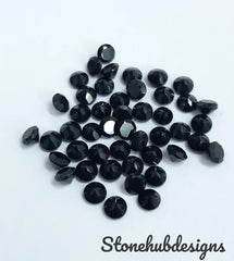 3MM, 3.50MM, 4MM, 4.50MM, 5MM, 6MM Natural Black Onyx Faceted Round Cut Gemstone, AAA Black Onyx Faceted Loose Calibrated Round for Jewelry