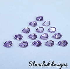 3x5MM, 4x6MM, 5x7MM Natural Amethyst faceted Pear Cut Gemstone, AAA Purple Color Amethyst Pear loose Calibrated Size For Jewelry Making