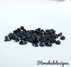 3x5MM, 4x6MM, 5x7MM, 6X8MM Natural Black Onyx faceted Pear Cut Gemstone, AAA BLACK ONYX faceted Pear Loose Calibrated Cut For jewelry making