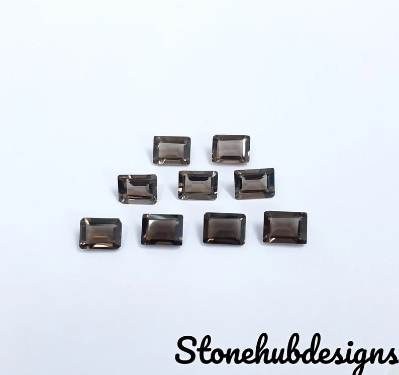 4x6MM, 5x7MM, 6x8MM Natural Smoky Quartz Faceted Octagon Cut Gemstone, AAA Smoky Quartz Octagon Cut for jewelry