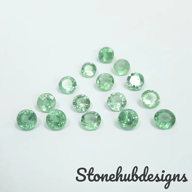 3MM, 4MM, 5MM, 6MM Natural Mint Green Kyanite Faceted Round Cut Gemstone, AAA Quality Rare Green Mint Kyanite Round Cut For Jewelry
