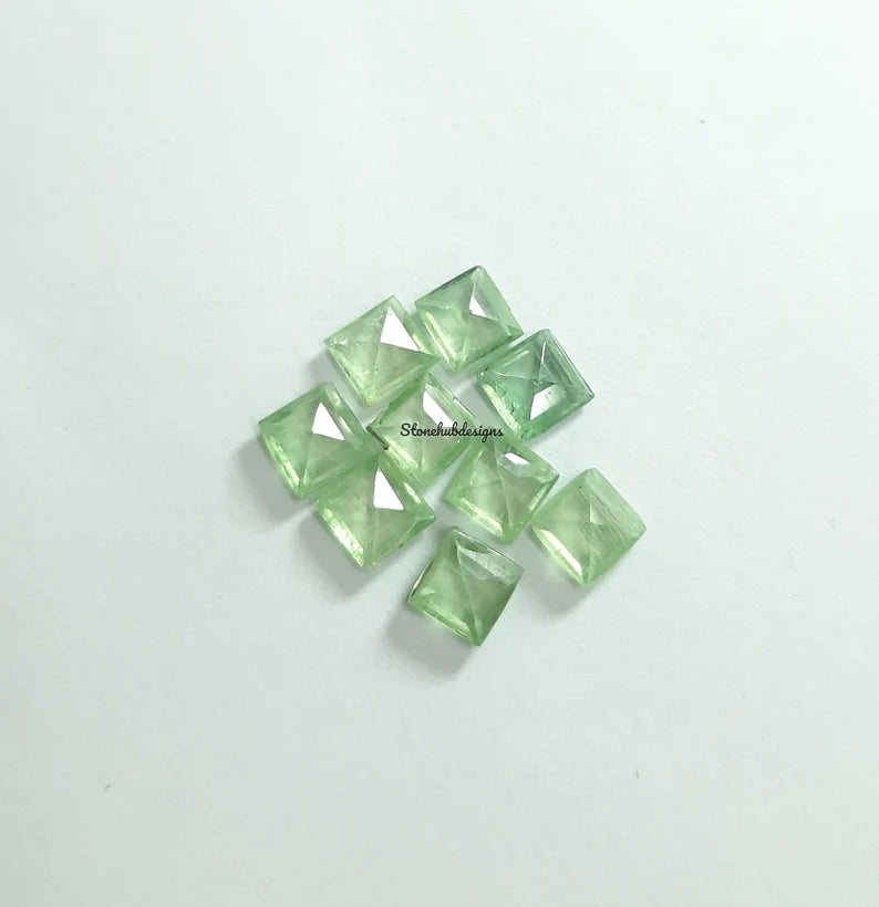 3x5MM, 4x6MM, 5x7MM Natural Mint Green Kyanite Faceted Octagon Cut Gemstone, AAA Rare Green Kyanite Octagon Cut For Jewelry