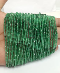 2.50MM AAA+ Natural Emerald Faceted Rondelle beads, Emerald Faceted beads, Emerald rondelle Beads Strand, Emerald Jewelry Green Beads
