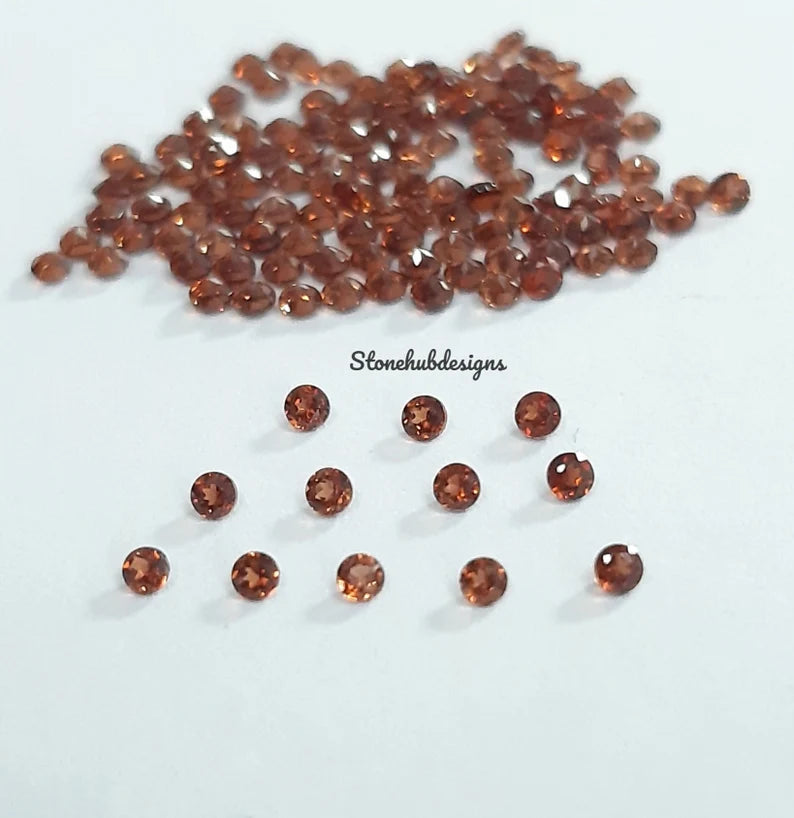 1MM, 1.50MM AAA Natural Garnet Faceted Round cut Gemstone - AAA Loose Tiny Garnet faceted Round Cut for jewelry making