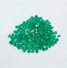 1MM, 1.25MM, 1.50MM, 1.75M, 2MM Natural Green Onyx Faceted Round Cut gemstone, AAA Green Onyx Faceted Loose Calibrated Round Cut For Jewelry