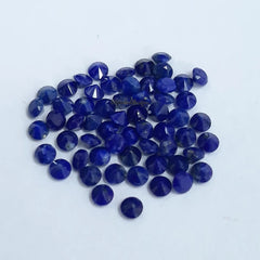 Natural Lapis Lazuli Faceted Tiny Round Cut Gemstone, AAA Blue Lapis Lazuli faceted Round Cut Loose Calibrated Gemstone For Jewelry