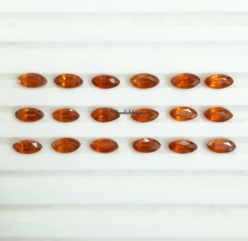 2.5x5MM, 3x6MM, 4x8MM, 5x10MM Natural Orange Kyanite Faceted Marquise Cut Gemstone, AAA Rare Orange Kyanite Marquise Cut For Jewelry