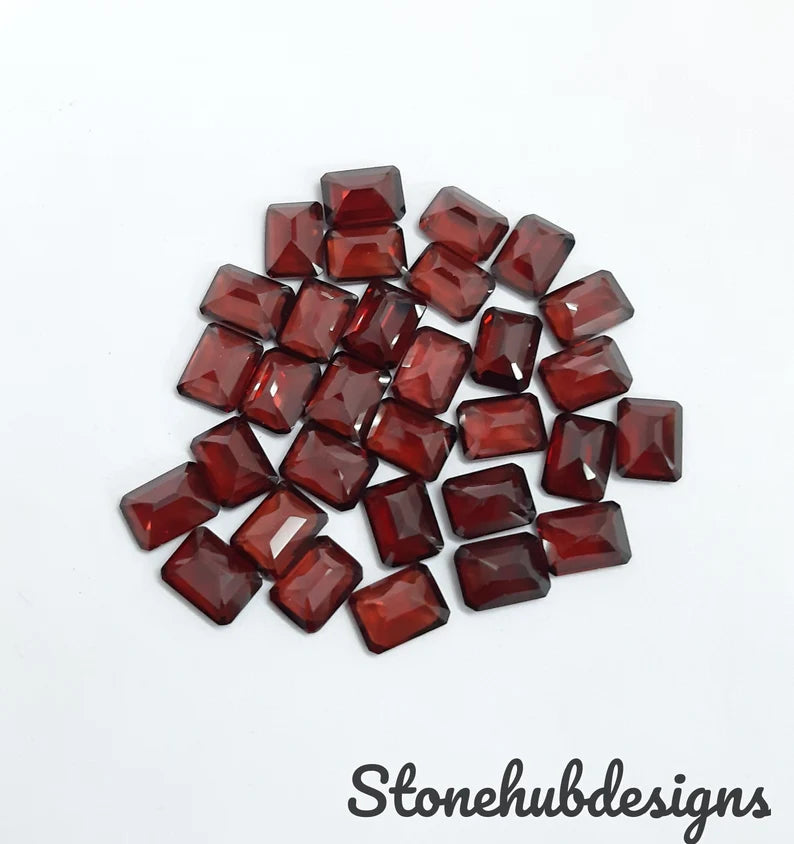 Natural Garnet Faceted Octagon Cut Gemstone, AAA Red Garnet Faceted Octagon Cut loose Stone for Jewelry