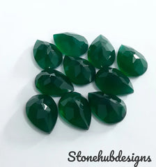 7X9MM, 8X10MM, 9X11MM, 10X12MM Natural Green Onyx faceted Pear Cut Gemstone, AAA GREEN ONYX faceted Pear Loose Calibrated Cut For jewelry