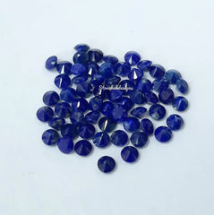 Natural Lapis Lazuli Faceted Tiny Round Cut Gemstone, AAA Blue Lapis Lazuli faceted Round Cut Loose Calibrated Gemstone For Jewelry