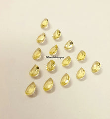 4X6MM, 5X7MM, 6X9MM, 7X10MM, 8X12MM Natural Lemon Quartz Faceted Pear Cut Gemstone, AAA Lemon Quartz Pear cut For Jewelry Making