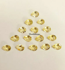 4X6MM, 5X7MM, 6X9MM, 7X10MM, 8X12MM Natural Lemon Quartz Faceted Pear Cut Gemstone, AAA Lemon Quartz Pear cut For Jewelry Making