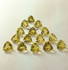 5MM, 6MM, 7MM, 8MM, 9MM, 10MM Natural Lemon Quartz Faceted Trillion Cut Gemstone, AAA Lemon Quartz Trillion cut For Jewelry Making