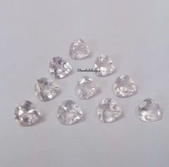 5MM, 6MM, 7MM, 8MM, 9MM, 10MM Natural Rose Quartz Faceted Heart Shape Cut Gemstone, AAA Rose Quartz Heart cut For Jewelry Making