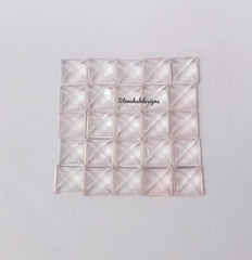 4MM, 5MM, 6MM, 7MM, 8MM, 9MM Natural Rose Quartz Faceted Square Cut Gemstone, AAA Rose Quartz Square cut For Jewelry