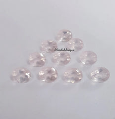 Natural Rose Quartz Faceted Oval Cut Gemstone, AAA Pink Rose Quartz Faceted Oval Cut Gemstone For Jewelry