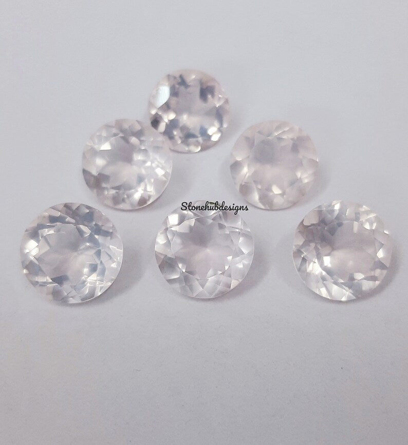 Natural Rose Quartz Faceted Round Cut Gemstone, AAA Rose Quartz Faceted Round Cut For Rose Quartz Jewelry