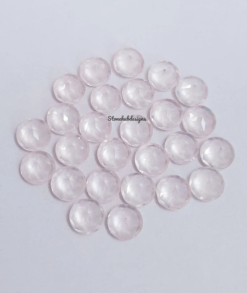 3MM, 3.50MM, 4MM, 5MM Natural Rose Quartz Faceted Round Cut Gemstone, AAA Rose Quartz Round cut For Jewelry Making