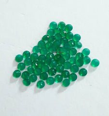 2MM, 2.25MM, 2.5MM, 2.75MM Natural GREEN ONYX Faceted Round Cut gemstone, AAA Green Onyx Round Tiny Loose Cut Stone For Jewelry
