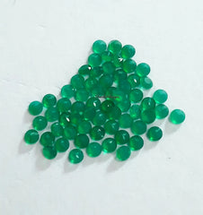 5 pieces 2MM, 2.5MM Natural GREEN ONYX Faceted Round Cut gemstone, AAA Green Onyx Round Tiny Loose Calibrated Cut Stone For Jewelry Making